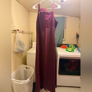 Elegant Purple Satin Skirt